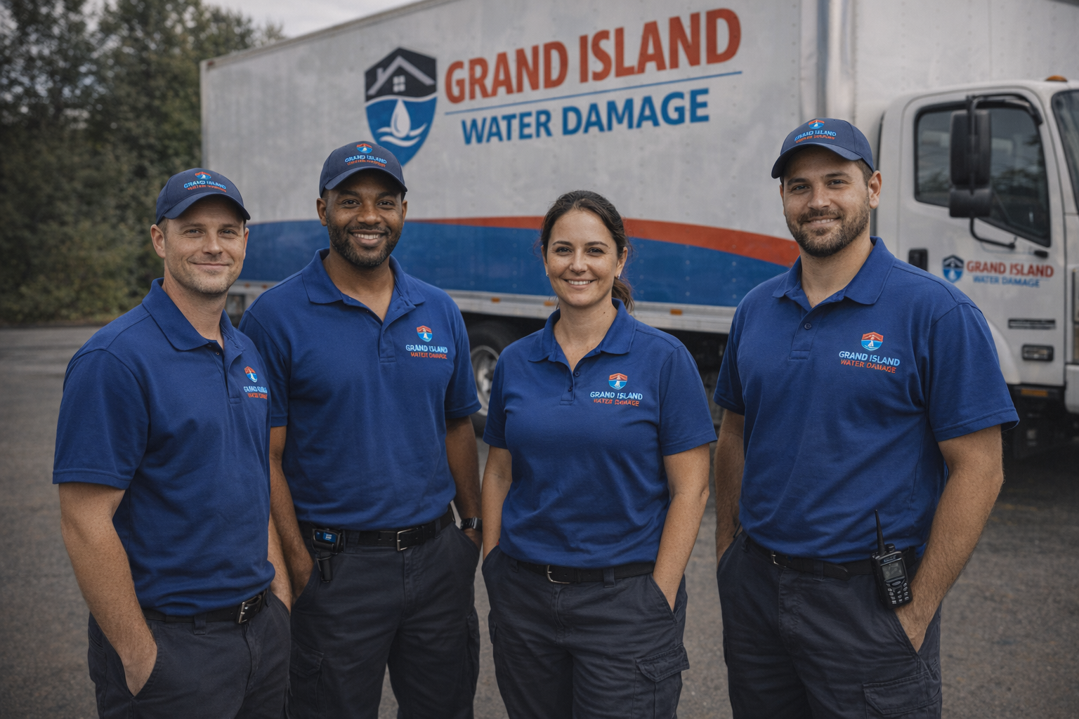 Grand Island water damage team organizing cleanup documentation